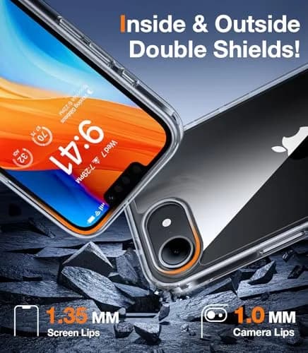 TORRAS Guardian Diamond Clear Case for iPhone 16e 6.1" | Military-Grade Drop Protection, Non-Yellowing thumbnail 6