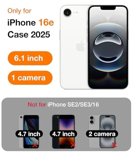 TORRAS Guardian Diamond Clear Case for iPhone 16e 6.1" | Military-Grade Drop Protection, Non-Yellowing thumbnail 8