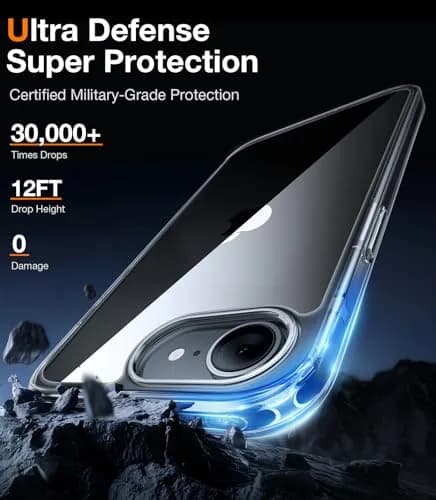 TORRAS Guardian Diamond Clear Case for iPhone 16e 6.1" | Military-Grade Drop Protection, Non-Yellowing thumbnail 2