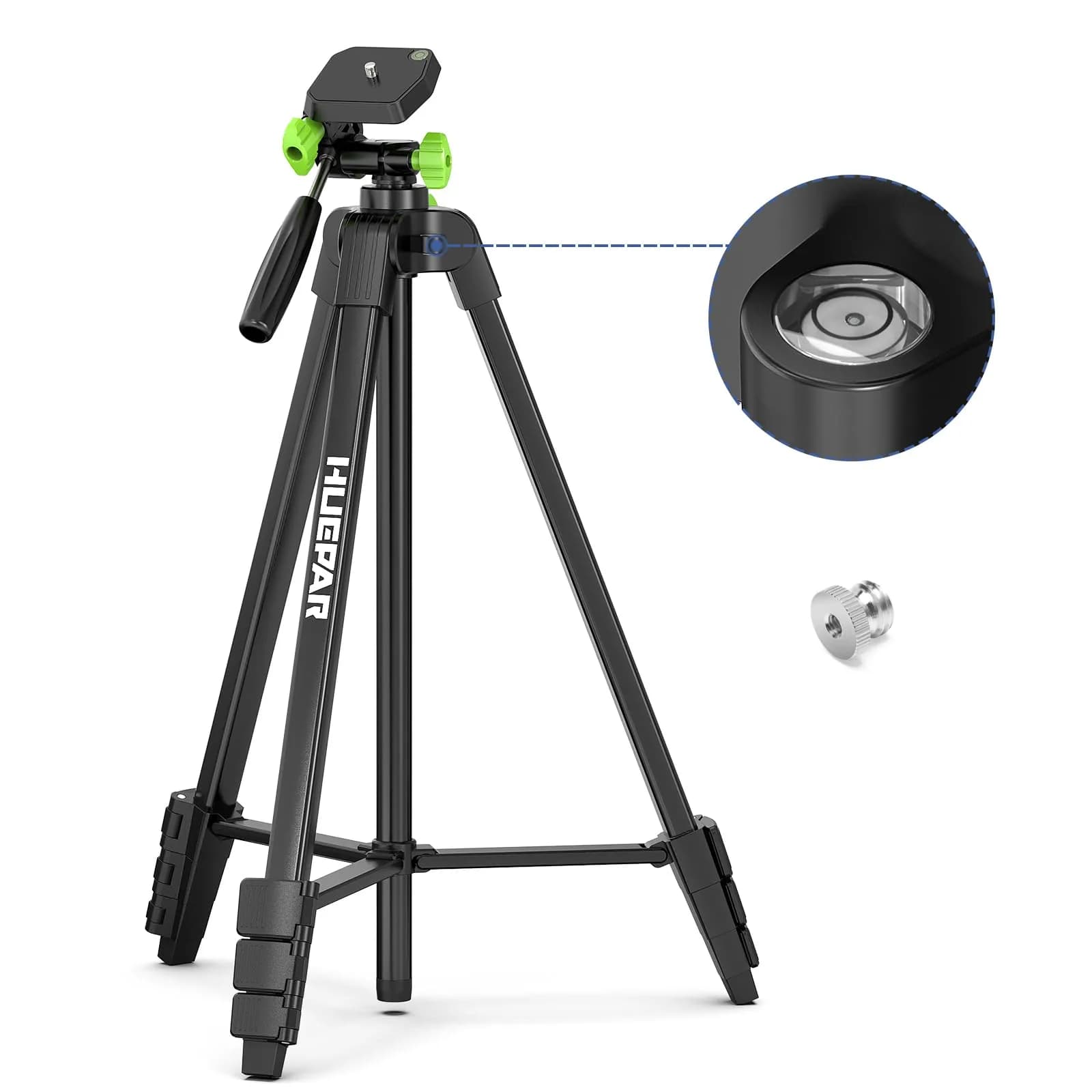 Huepar Laser Level Tripod 60-Inch | Adjustable Lightweight Camera Support for Indoors - main product image