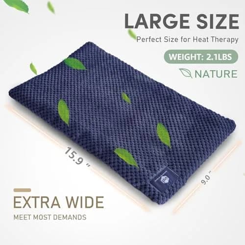 uncn Wide Microwave Heating Pad with Washable Cover 9.5 x 16in Microwavable | Soothing Warmth for Muscles & Cramps thumbnail 6