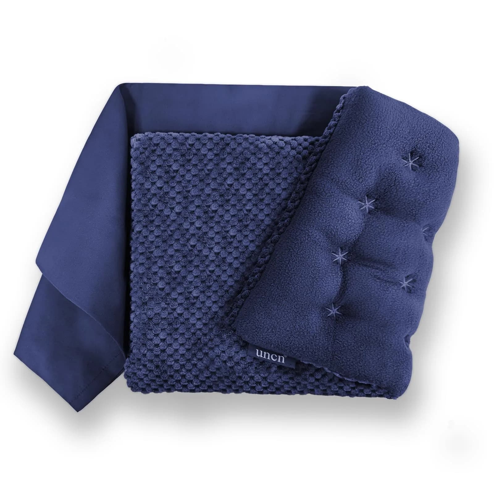 uncn Wide Microwave Heating Pad with Washable Cover 9.5 x 16in Microwavable | Soothes Muscles & Relaxes Tension — Navy Blue
