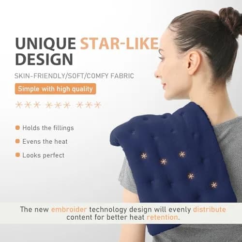 uncn Wide Microwave Heating Pad with Washable Cover 9.5 x 16in Microwavable | Soothing Warmth for Muscles & Cramps thumbnail 3