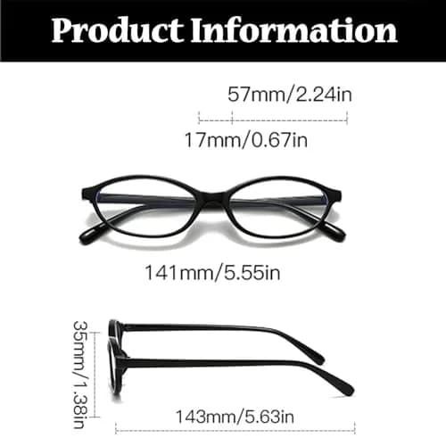 LJCZKA Oval Blue Light Blocking Glasses for Women Men | Retro Small Oval Frame, UV400 Protection, Clear Lens (Dark Brown) thumbnail 3