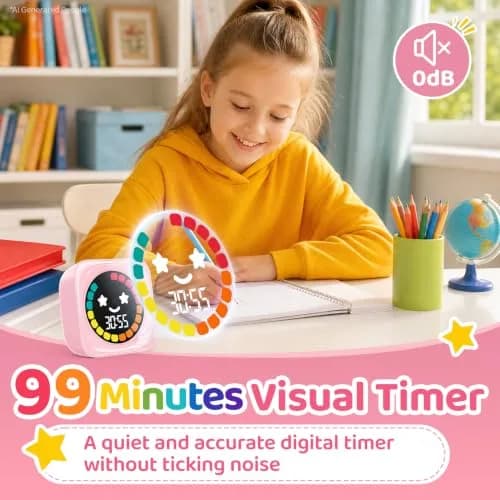 HAUKINIX Visual Countdown Timer for Kids, 99 Min Digital Classroom Timer with Colorful Display | ADHD Autism Study Time Management Tool thumbnail 3