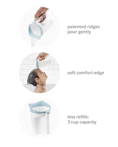 Skip Hop Wave Waterfall Bath Rinser Cup White | Gentle Pour for Tear-Free Rinsing thumbnail 3