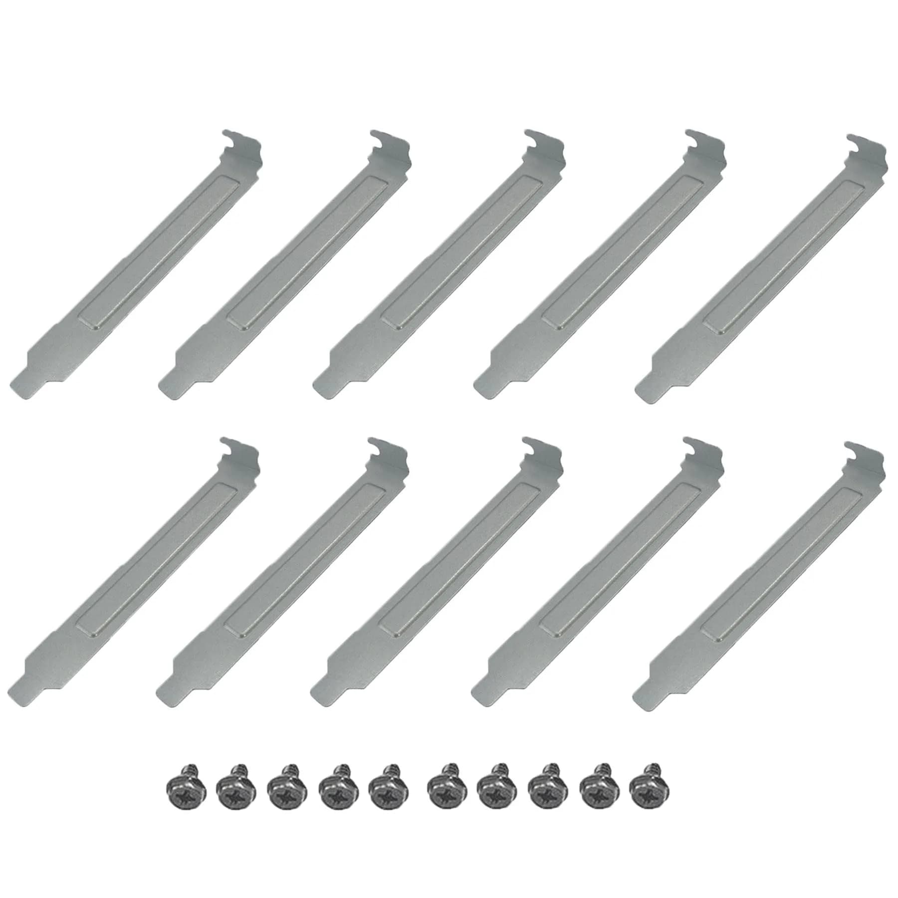 daier 10PCS PCI Slot Covers with Screws, Metal Dust Filter Bracket Expansion Blanking Plate for Computer Cases (Silver, 10-Pack) - main product image