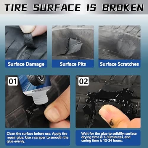 Vigorder Tire Repair Glue 20ML | Rubber Cement for Car & Bike Sidewall Fixes thumbnail 4
