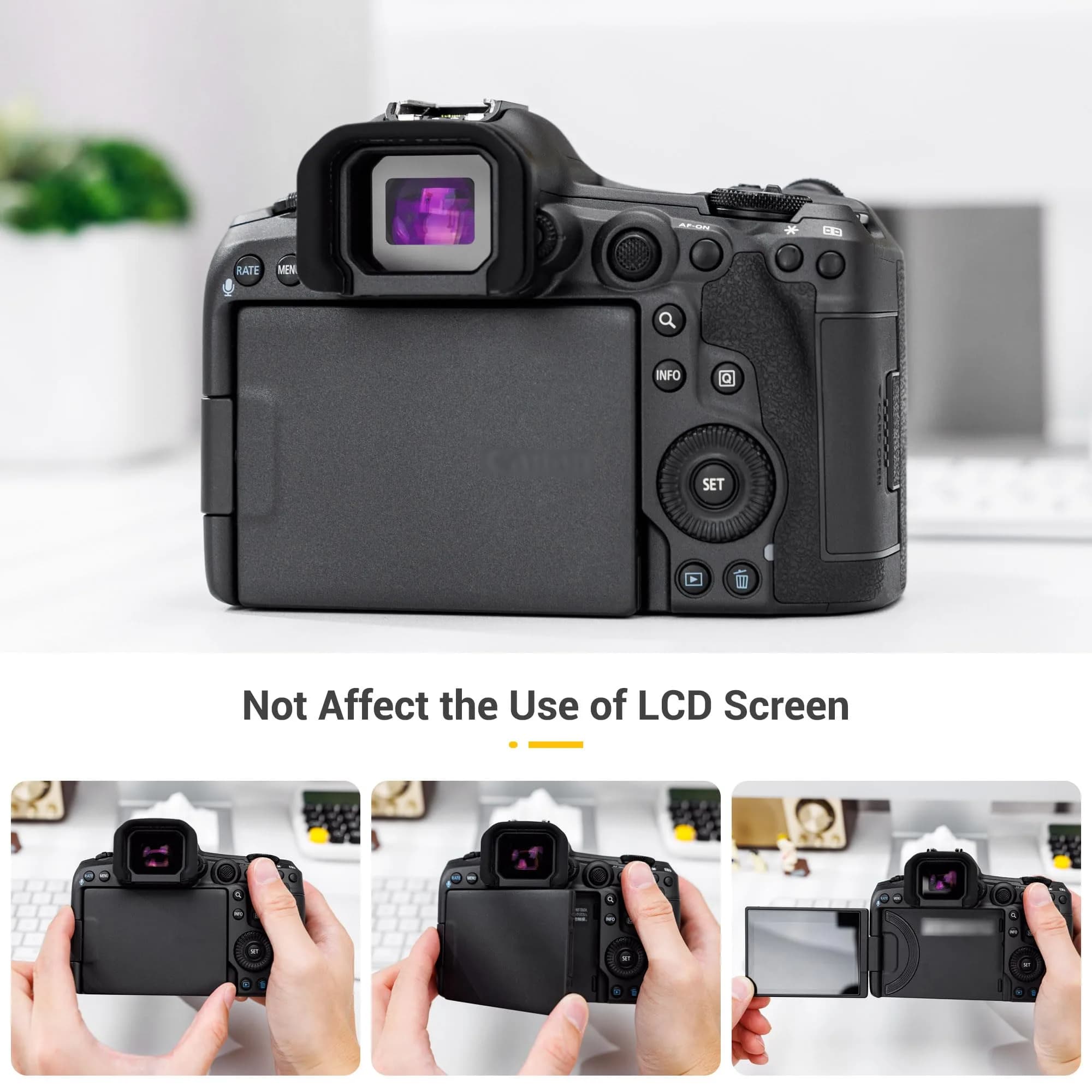 JJC ER-kE Silicone Eyecup for Canon EOS R5 Mark II Cameras - view 4