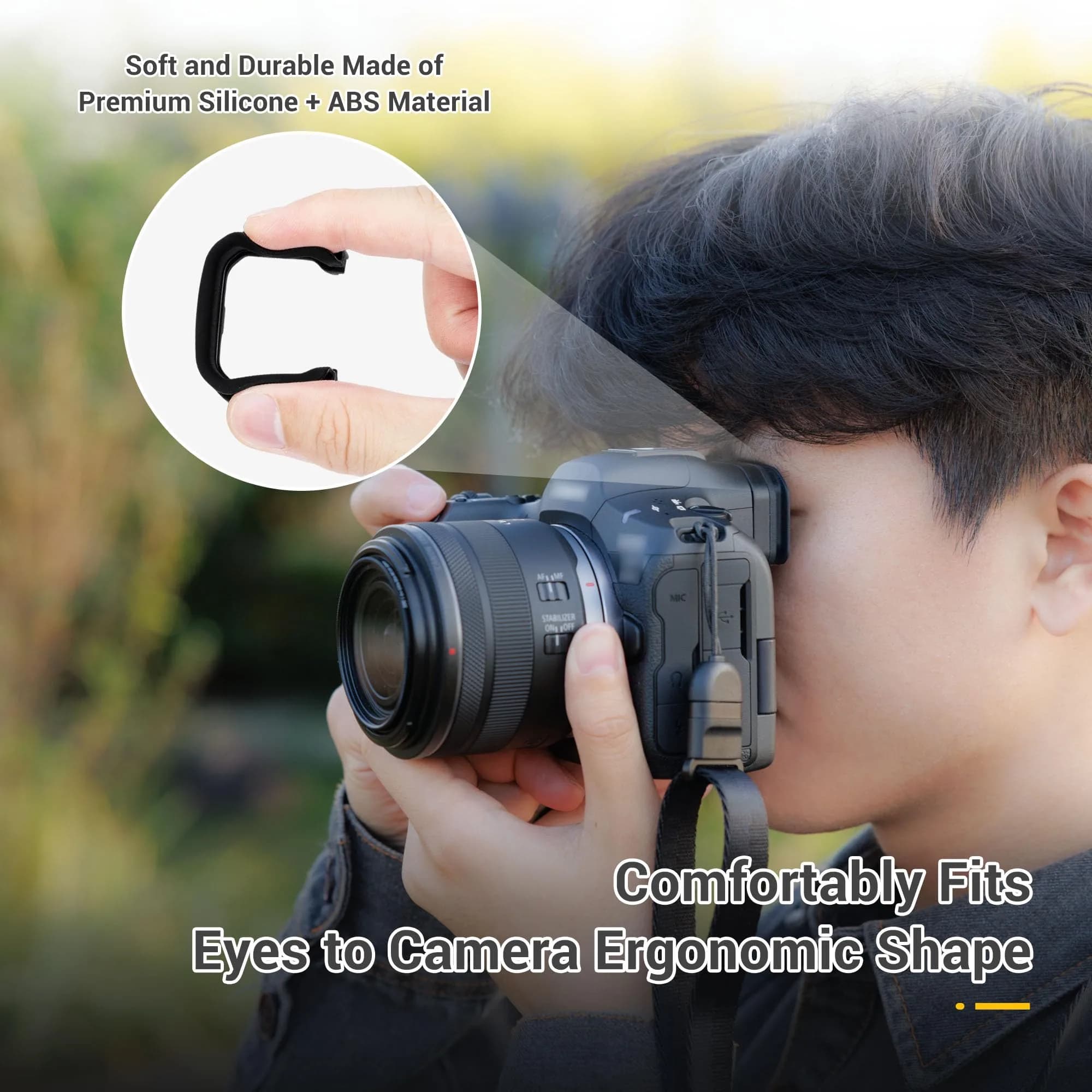 JJC ER-kE Silicone Eyecup for Canon EOS R5 Mark II Cameras - view 3