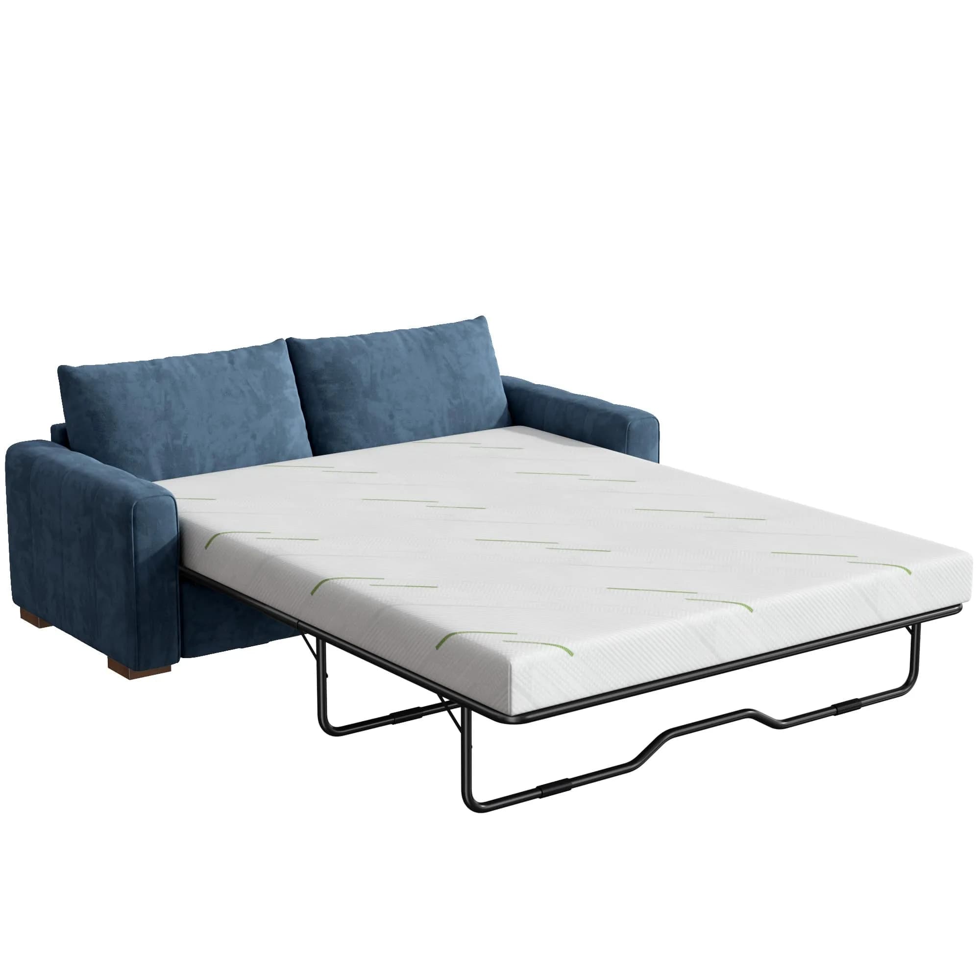 Wellynap 4 Inch Gel Memory Foam Sofa Mattress Full Size 72 x 53 Inches | Supportive & Breathable — White