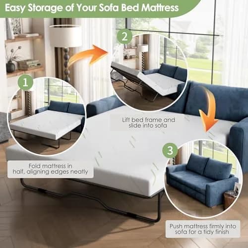 Wellynap 4 Inch Gel Memory Foam Sofa Mattress Queen Size | Support & Comfort for Guest Rooms thumbnail 4