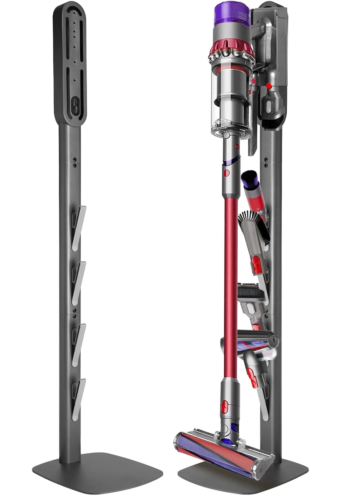 Haturi Metal Vacuum Stand for Dyson Cordless Vacuums | 49.2 inch Height, Dark Gray