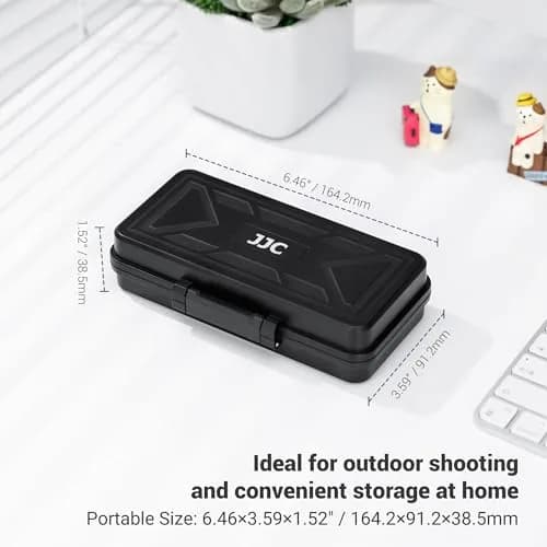 JJC Multi-Function Camera Battery & Memory Card Case for Canon LP-E6 Sony NP-FZ100, Water-Resistant & Shockproof (Water-Resistant & Shockproof Case for SD CFexpress Type A B XQD Cards, AA Batteries | Compact & Durable) thumbnail 6