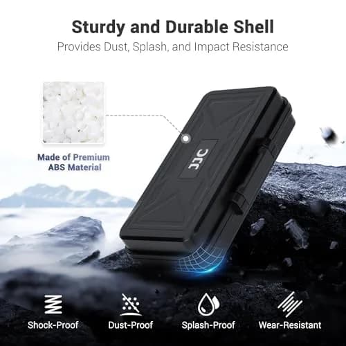 JJC Multi-Function Camera Battery & Memory Card Case for Canon LP-E6 Sony NP-FZ100, Water-Resistant & Shockproof (Water-Resistant & Shockproof Case for SD CFexpress Type A B XQD Cards, AA Batteries | Compact & Durable) thumbnail 3