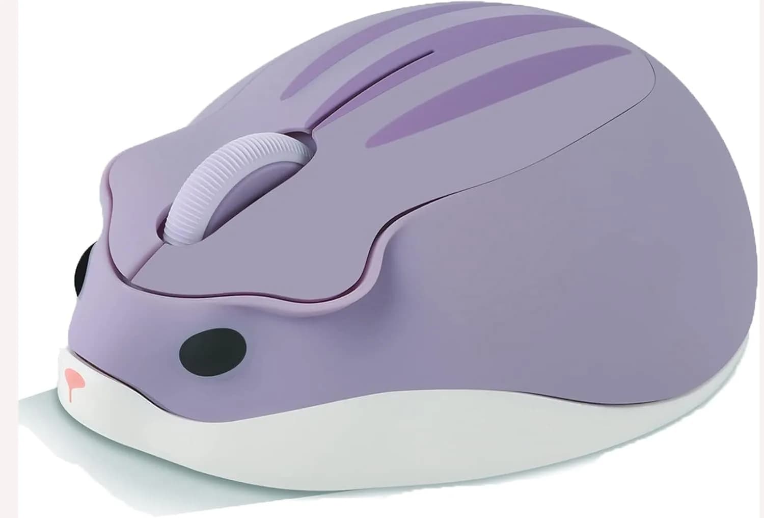 SHARE SUNSHINE Cute Hamster Wireless Mouse | 1200 DPI Optical, Silent Click, Portable USB Receiver — Pale Purple