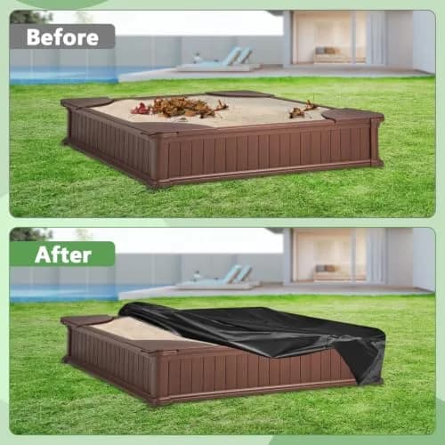 Kasla Waterproof Sandbox Cover 50"×40"×8" | Heavy Duty Outdoor Sand Pit Protection thumbnail 5