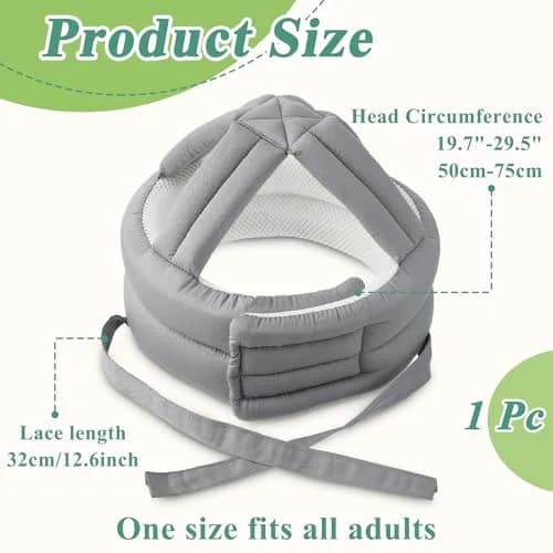 Woanger Grey Anti-Fall Elder Head Safety Helmet | Adjustable Seniors Fall Prevention Cap 50-75 cm (19.7-29.5 inches) thumbnail 2