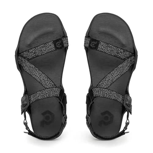 FEFELUIS Men's Wide Barefoot Sandals - Minimalist | Zero Drop | Ultralight Trail Running Hiking Sandals Adjustable Black Size 12 thumbnail 4