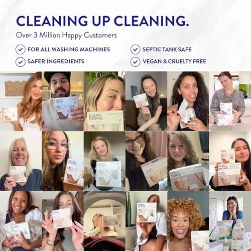 THE CLEAN PEOPLE Laundry Detergent Sheets Peppermint Scent 96 Count | Concentrated Formula, Recyclable Packaging thumbnail 3