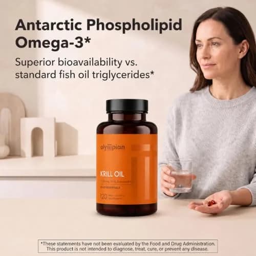 Olympian Labs Antarctic Krill Oil 1000mg with Astaxanthin, 120 Softgels | Phospholipid Omega-3 for Heart & Brain thumbnail 4