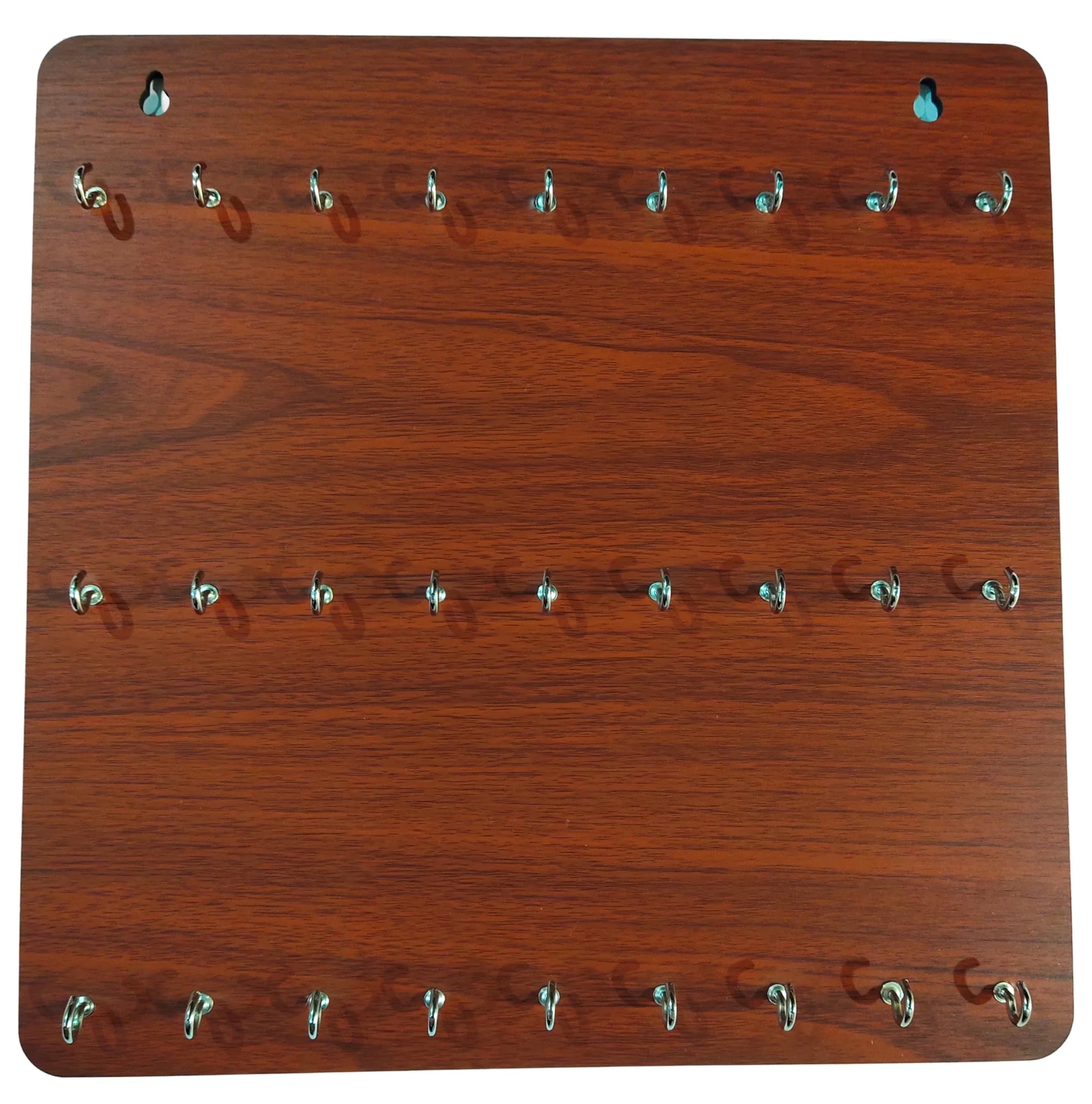 My Dream Carts Wooden Key Holder with 27 Hooks | Matte Brown Finish, 30x30cm - view 6