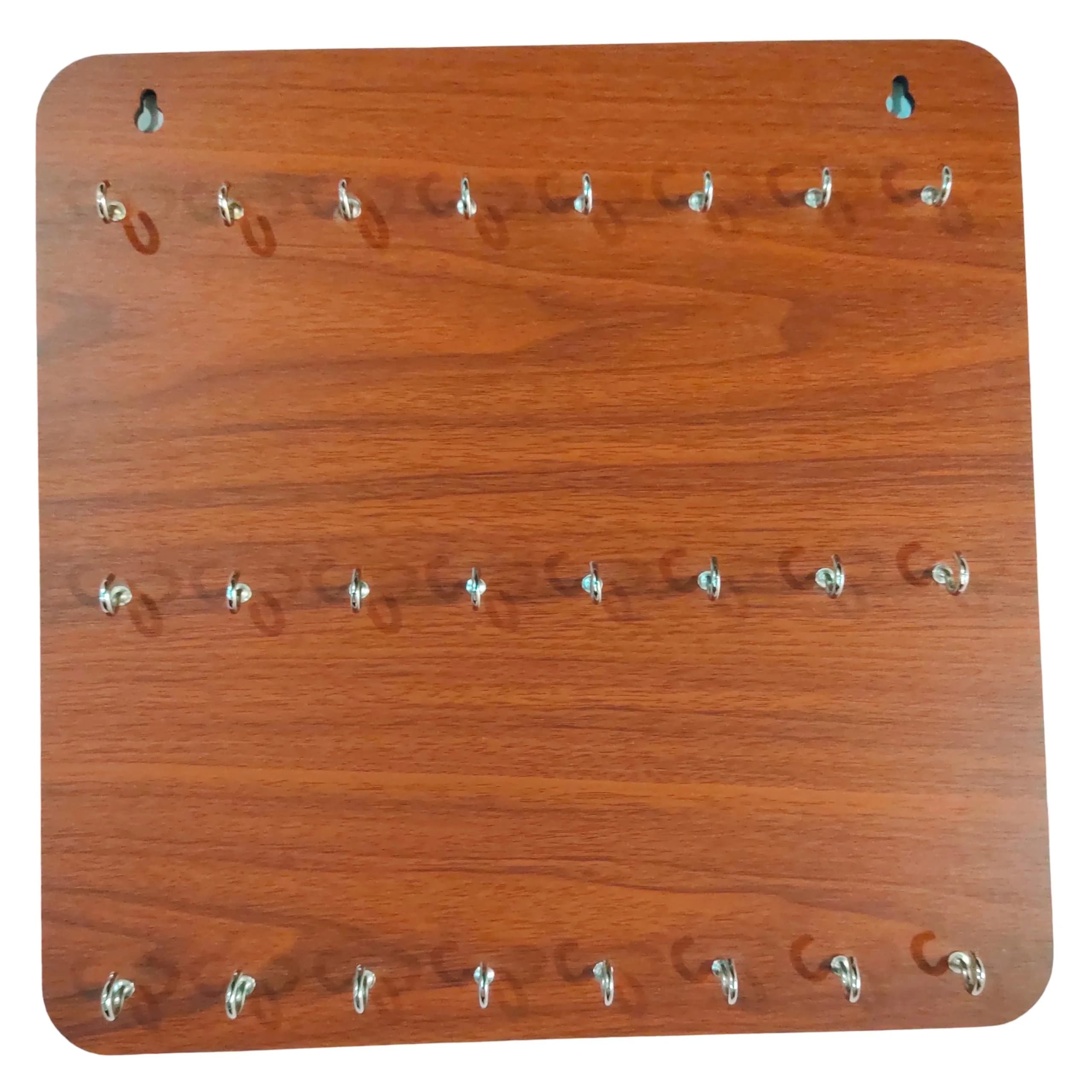 My Dream Carts Wooden Key Holder with 24 Hooks | Matte Brown Finish, 30x30cm - view 7