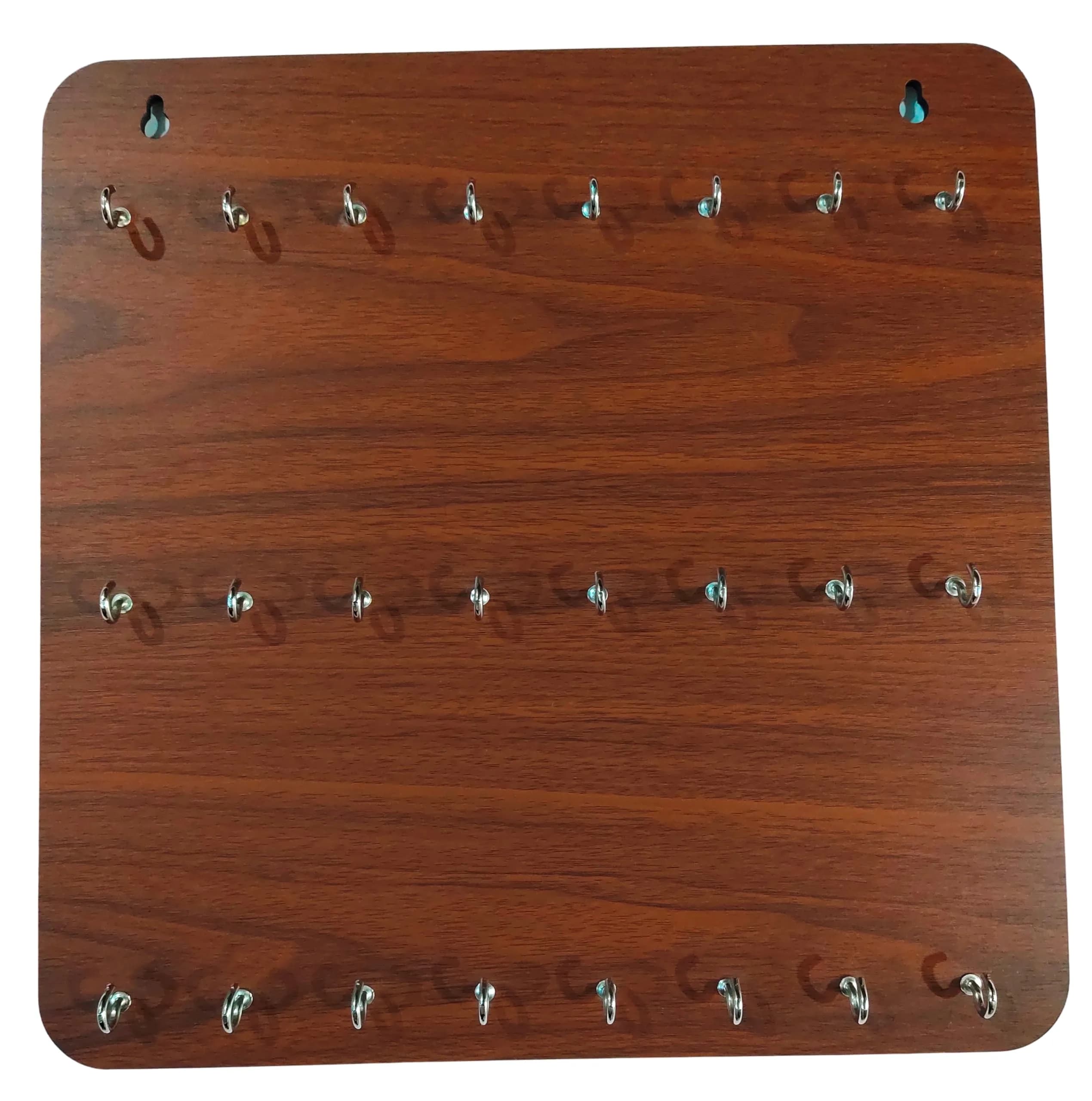 My Dream Carts Wooden Key Holder with 24 Hooks | Matte Brown Finish, 30x30cm - view 8