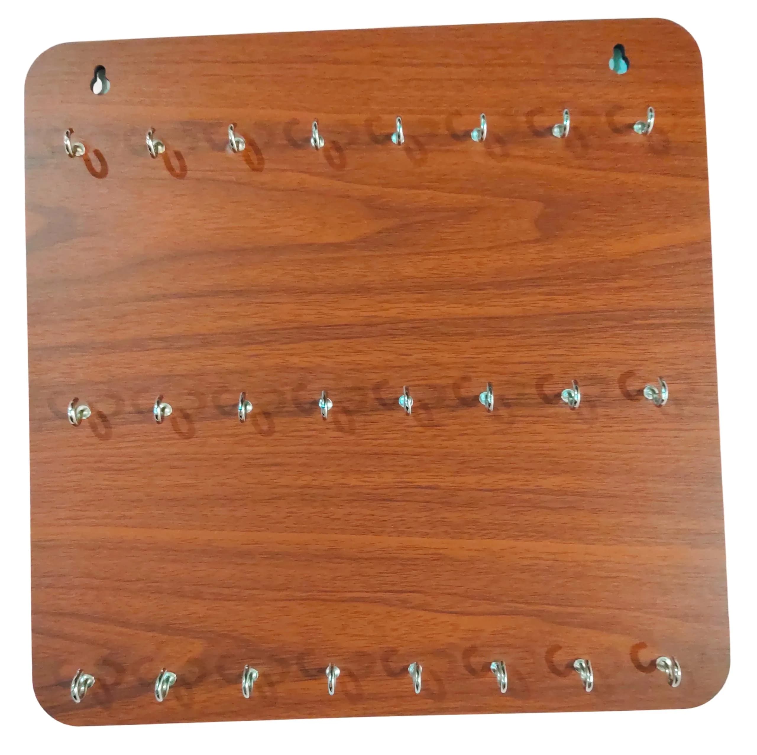 My Dream Carts Wooden Key Holder with 24 Hooks | Matte Brown Finish, 30x30cm - view 9