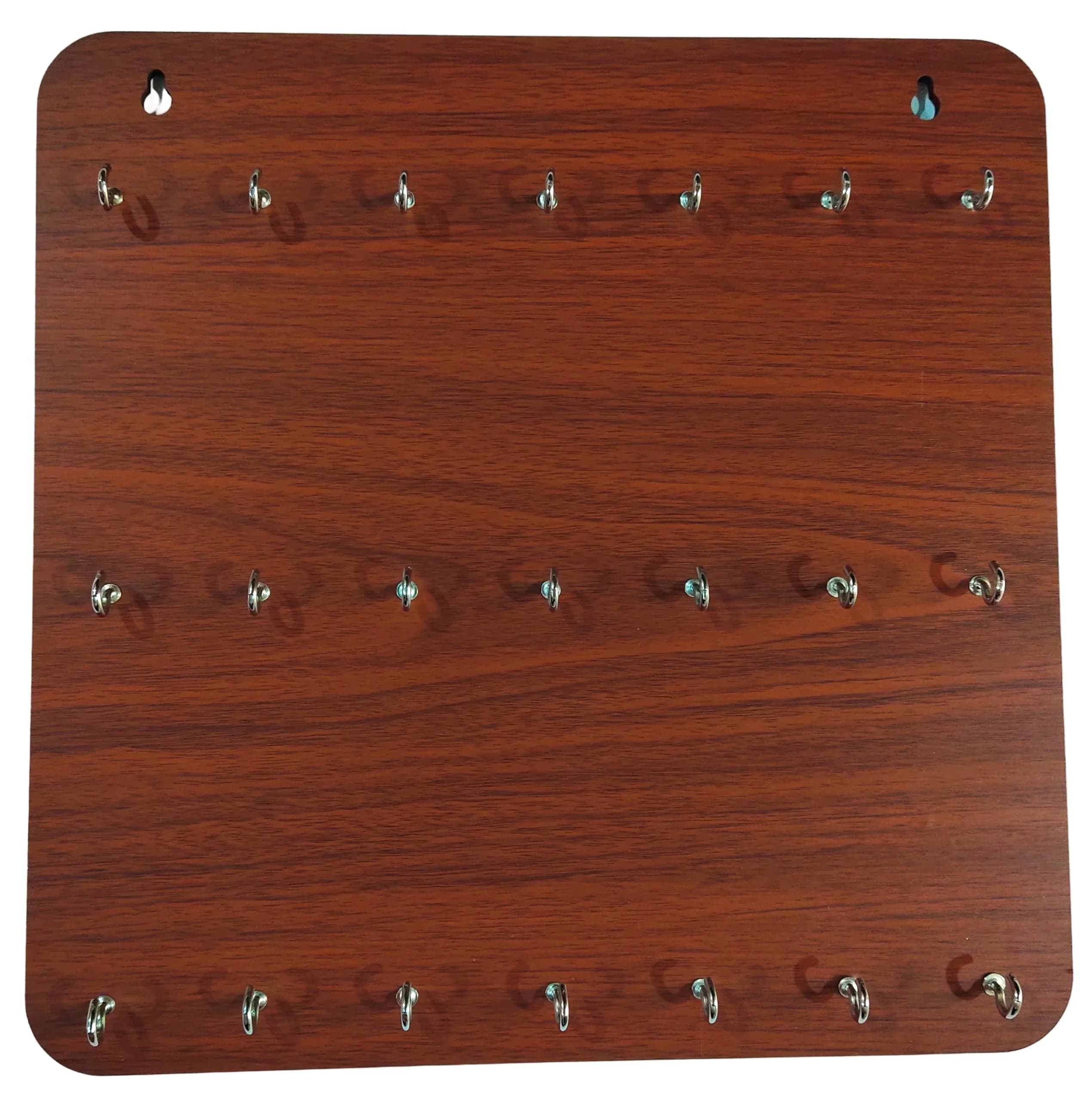 My Dream Carts Wooden Key Holder with 21 Hooks | 30cm (11.81 inch) Matte Brown Wall Mount - main product image