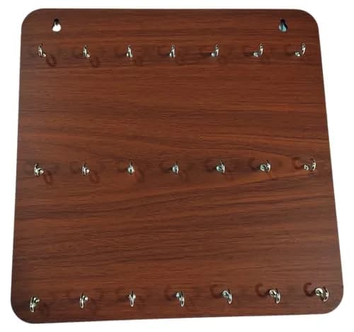 My Dream Carts Wooden Key Holder with 21 Hooks | 30cm (11.81 inch) Matte Brown Wall Mount thumbnail 6