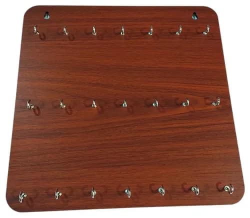 My Dream Carts Wooden Key Holder with 21 Hooks | 30cm (11.81 inch) Matte Brown Wall Mount thumbnail 8