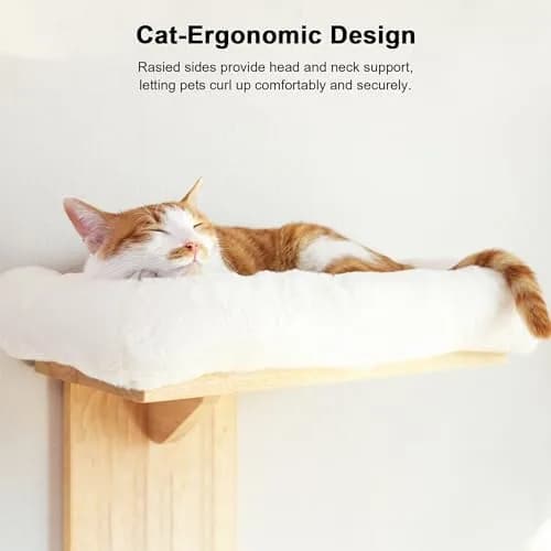FUKUMARU Cat Wall Shelves 2 Platform with Soft Cushion Perch | Tree Shape Indoor Cat Furniture thumbnail 4