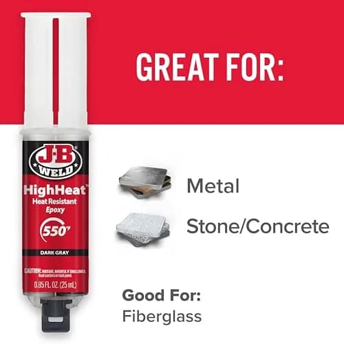 J-B Weld High Heat Syringe 25ml Dark Grey | Heat-Resistant Epoxy for Automotive & DIY Repairs thumbnail 5