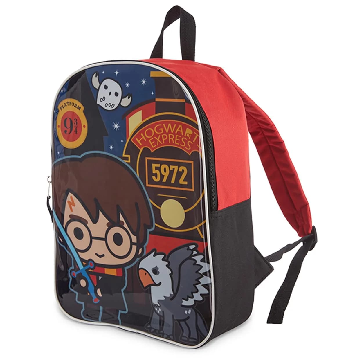 Harry Potter Backpack for Kids 15" | Hogwarts Crest & House Patches, Durable Polyester, Adjustable Straps — Black