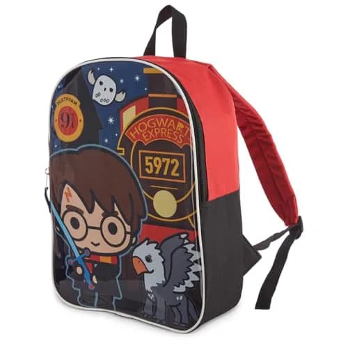 Harry Potter Backpack for Kids 15" | Hogwarts Crest & House Patches, Durable Polyester, Adjustable Straps thumbnail 1