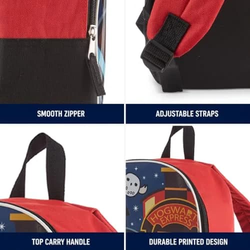 Harry Potter Backpack for Kids 15" | Hogwarts Crest & House Patches, Durable Polyester, Adjustable Straps thumbnail 5