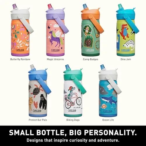 CamelBak Thrive Flip Straw Kids Water Bottle 12oz | Vacuum Insulated Stainless Steel, Leak-Proof, Biting Valve thumbnail 5