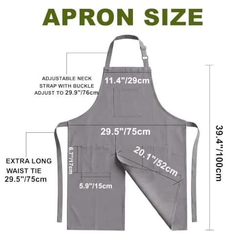 Nanxson Split Leg Pottery Apron with 3 Pockets & Adjustable Buckle, 100cm (39.37in) Length thumbnail 6