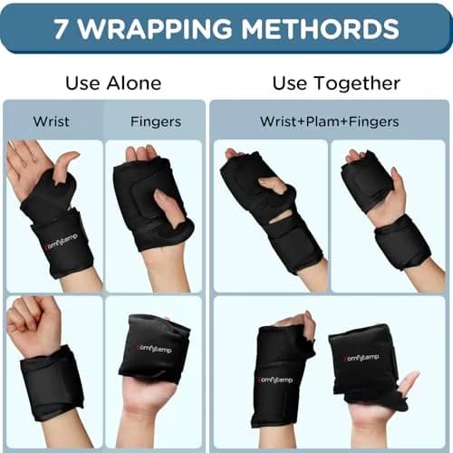 Comfytemp Wrist Ice Pack Wrap for Carpal Tunnel Relief 20"x4" Black | Reusable Gel Cold Pack for Hand & Wrist thumbnail 5