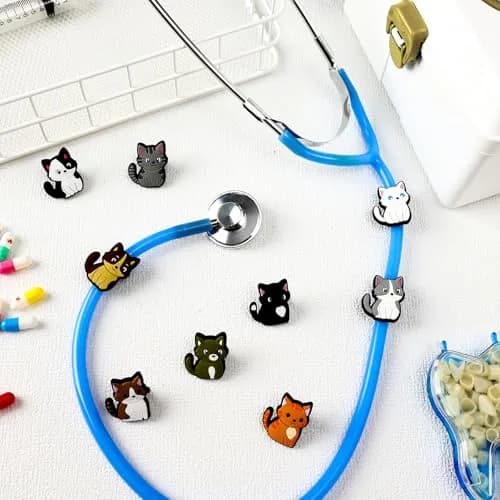 Soulchen 15 Pcs Cat Stethoscope Charm Tag for Nurse Cute and Adjustable | Fun Medical Accessory thumbnail 4