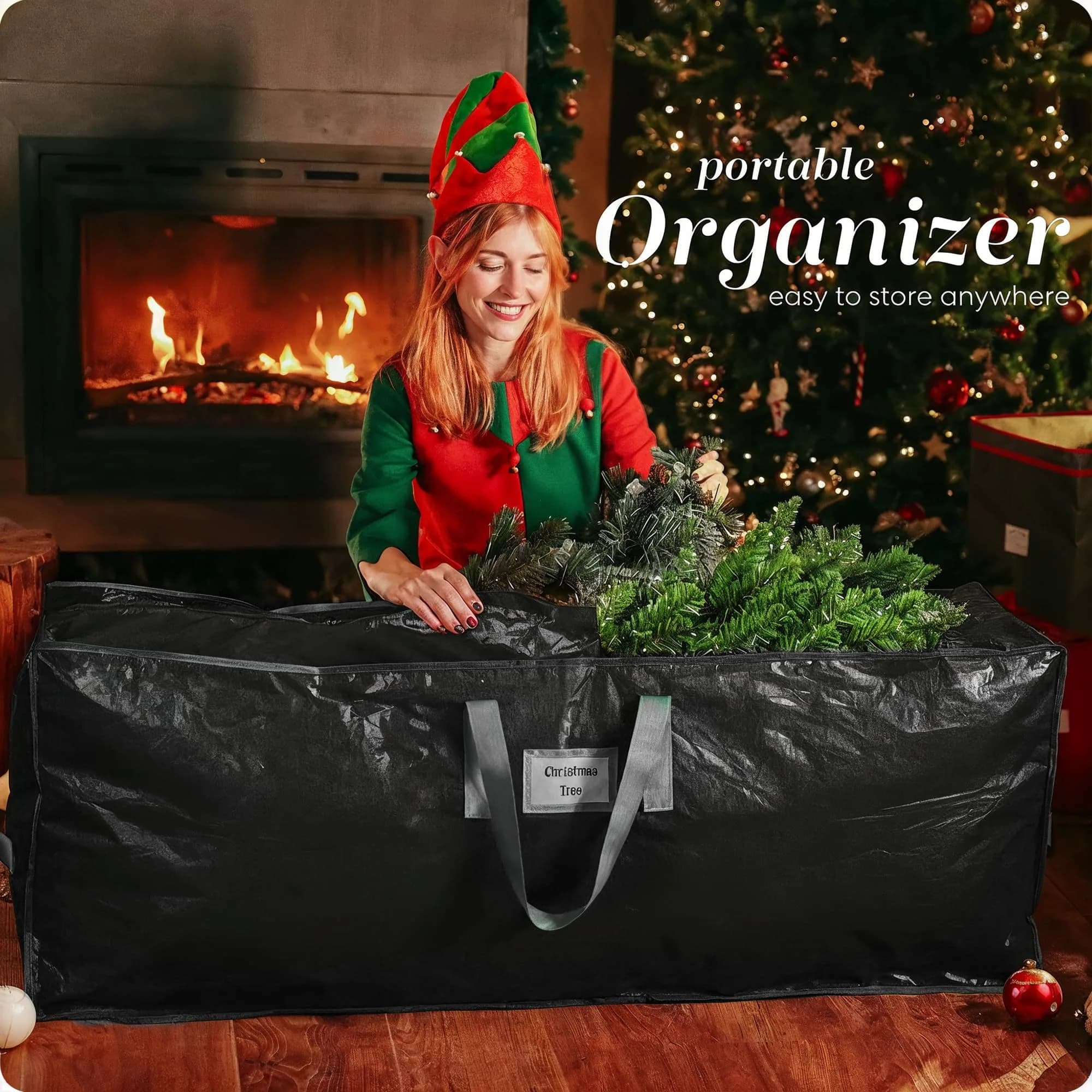 Handy Laundry Christmas Tree Storage Bag 9 Ft Heavy Duty Waterproof | Protects Against Dust, Moisture, and Pests - view 9