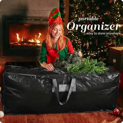 Handy Laundry Christmas Tree Storage Bag 9 Ft Heavy Duty Waterproof | Protects Against Dust, Moisture, and Pests thumbnail 9