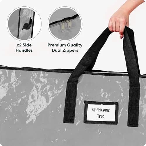 Handy Laundry Christmas Tree Storage Bag for 9 Foot Artificial Trees | Heavy Duty Waterproof Grey Bag with Handles thumbnail 6