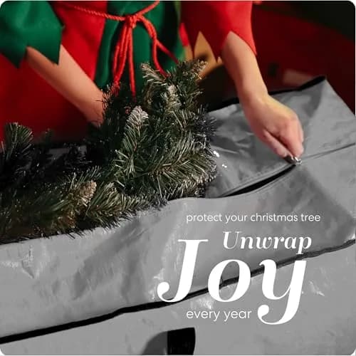 Handy Laundry Christmas Tree Storage Bag for 9 Foot Artificial Trees | Heavy Duty Waterproof Grey Bag with Handles thumbnail 7