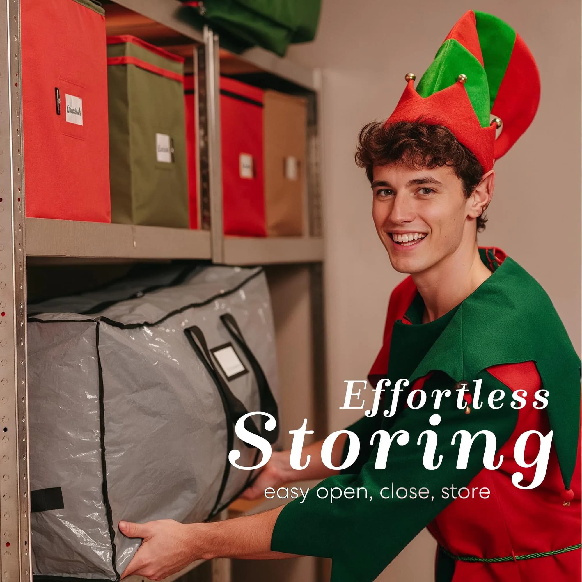 Handy Laundry Christmas Tree Storage Bag for 9 Foot Artificial Trees | Heavy Duty Waterproof Grey Bag with Handles - view 8