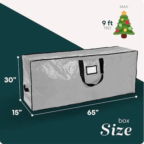 Handy Laundry Christmas Tree Storage Bag for 9 Foot Artificial Trees | Heavy Duty Waterproof Grey Bag with Handles thumbnail 3
