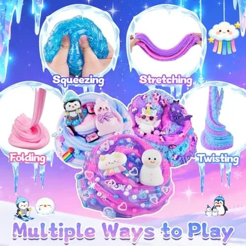LAWOHO 6 Pack Animal Slime Kit Butter Cloud Squishy 360ml (12.17 Fl Oz) | ASTM-Tested Non-Toxic Toy thumbnail 5