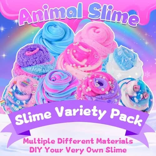 LAWOHO 6 Pack Animal Slime Kit Butter Cloud Squishy 360ml (12.17 Fl Oz) | ASTM-Tested Non-Toxic Toy thumbnail 3
