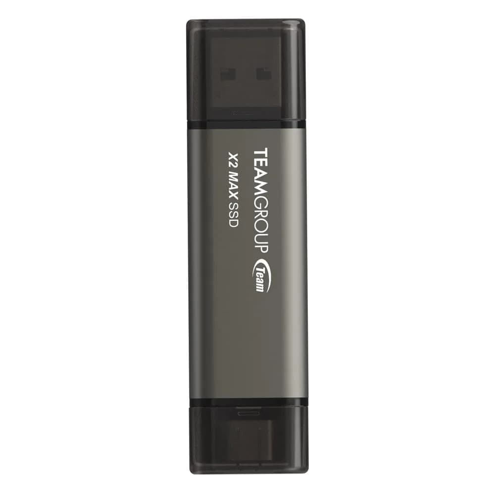 TEAMGROUP 2TB X2 MAX External SSD 1000MB/s | Titanium Color, USB 3.2 Gen2 — 2TB